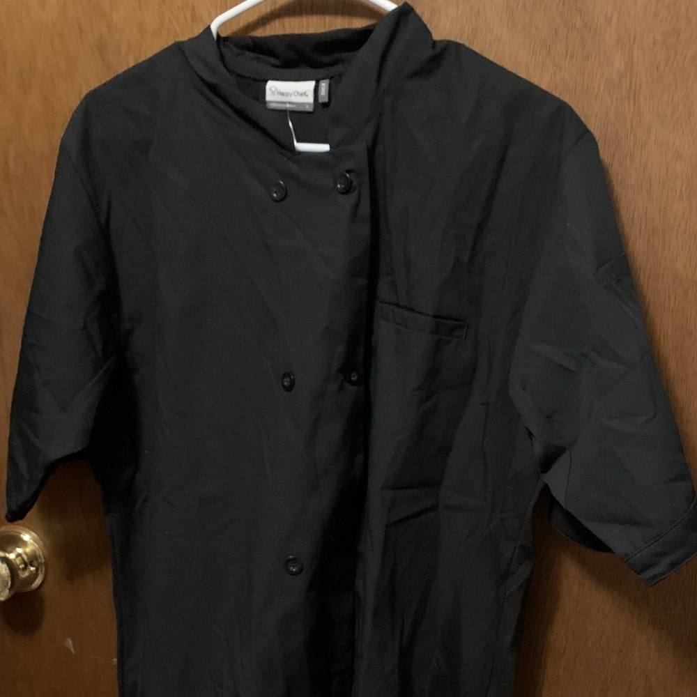Women's Black Chef Coat Size Large. Perfect for culinary students or chef.